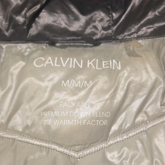 Calvin Klein Shiny Silver Puffer Coat - Picture 8 of 10